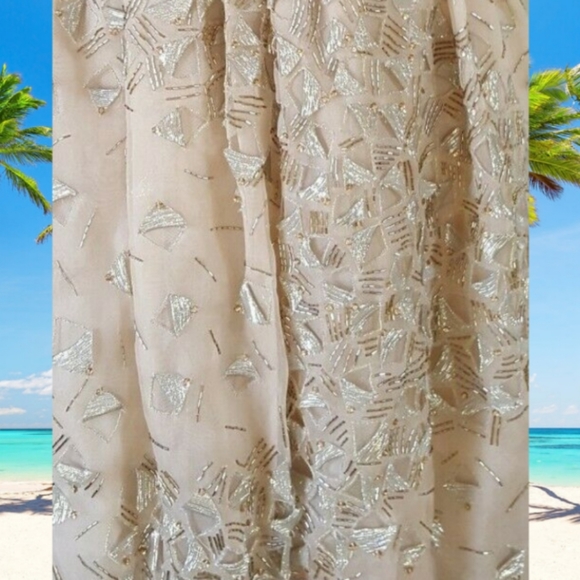 *$6,000 OSCAR DE LA RENTA EXQUISITE SILK GOLD BEAD EMBROID RUNWAY DRESS 6, 8 - Picture 6 of 10